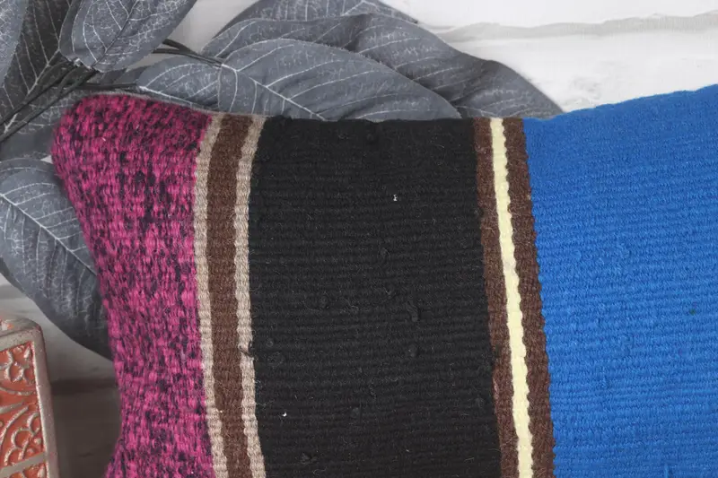 Vintage Pillow, Boho Pillow Sham Cover, Southwestern Cushion, Gift Pillow, Ethnic Cushion Case, 8x16 Blue Cushion Case, Pillow - 2