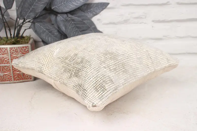 Throw Kilim Pillow, Retro Pillow Sham, 12x12 Beige Cushion Cover, Boho Pillow Sham Cover, Cushion, Interior Designer Pillow, Colorful Pillow Sham - 6