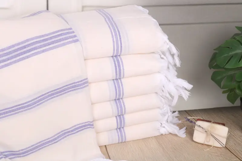 Bachelorette Party Favors Striped Purple Cotton Towel, 40x71 Inches