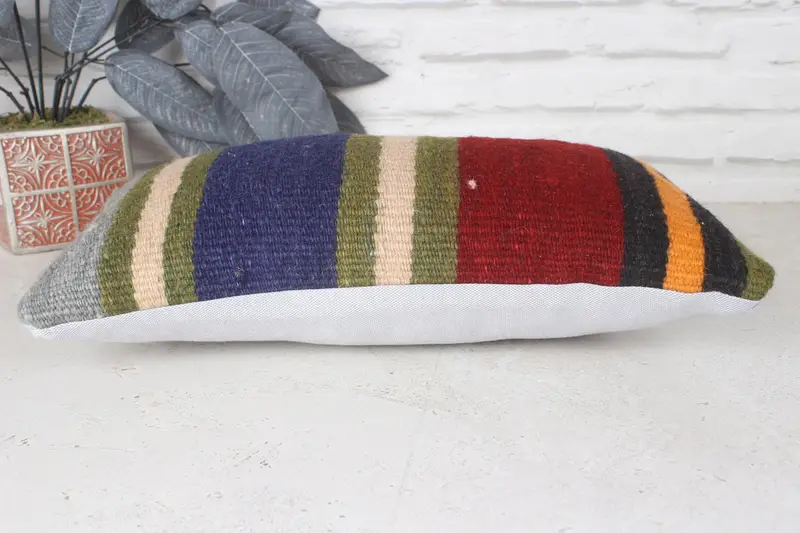 8x16 Red Cushion, Bolster Throw Pillow Sham, Neutral Cushion, Turkish Pillow, Handwoven Cushion Case, Pillow for Sofa, Gift Pillow, Pillow Sham - 5