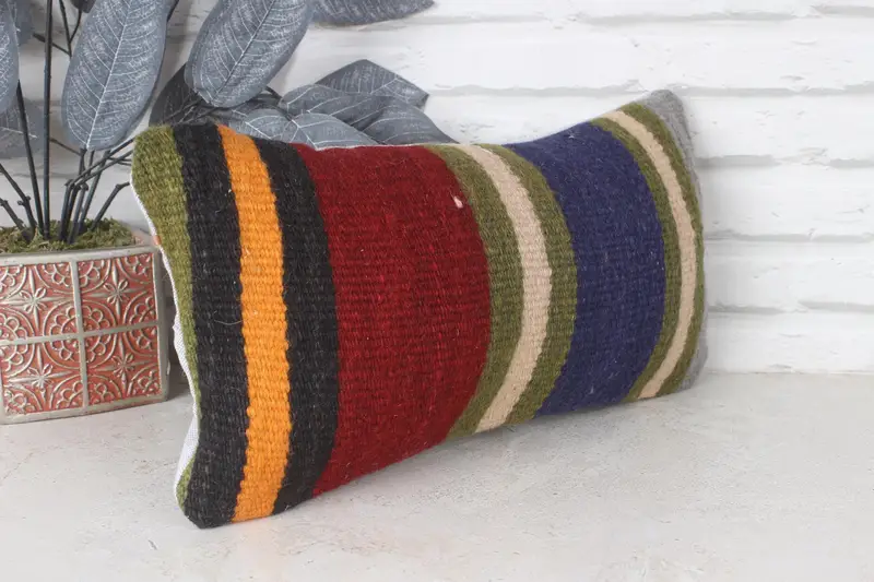 8x16 Red Cushion, Bolster Throw Pillow Sham, Neutral Cushion, Turkish Pillow, Handwoven Cushion Case, Pillow for Sofa, Gift Pillow, Pillow Sham - 4