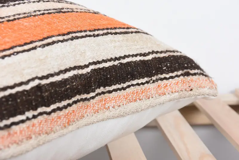 Handmade Kilim Cushion, Turkish Rugs Cushion, Home Decor Pillow, Boho Pillow Sham Cover, Cushion Cover, 20x20 Brown Pillow - 7
