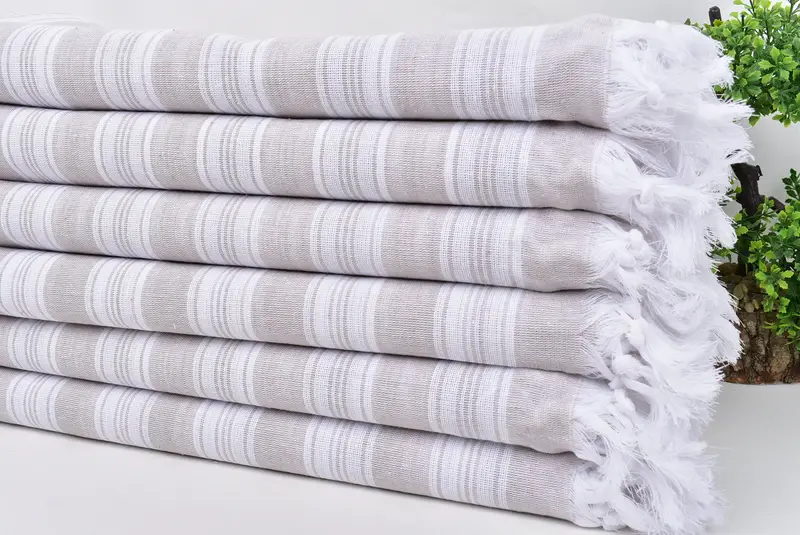 Organic Towel, Personalized Gift, Memorial Gift, Bridal Shower Gift, Pool Towels, Bachelorette Party Decorations, 70x40 Cotton Striped Towel - 3