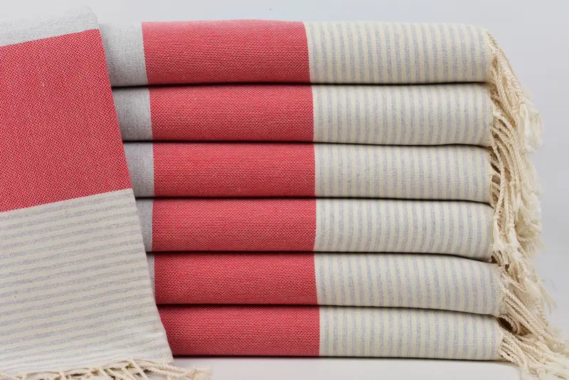 Großes türkisches Handtuch, 68x40 Baumwollstreifenhandtuch, türkisches Badetuch, Custom Tuch, willkommenes Hochzeitsgeschenk, schnell trockenes Reise-Peshtemal-Handtuch - 1