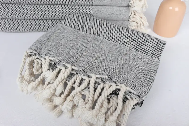 Monogram Beach Towel, Personalized Bridesmaid Gift, Personalized Gift For Him, Turkish Bath Towel USA, Fouta towel, 70x40 Cotton Geometric Towel - 5