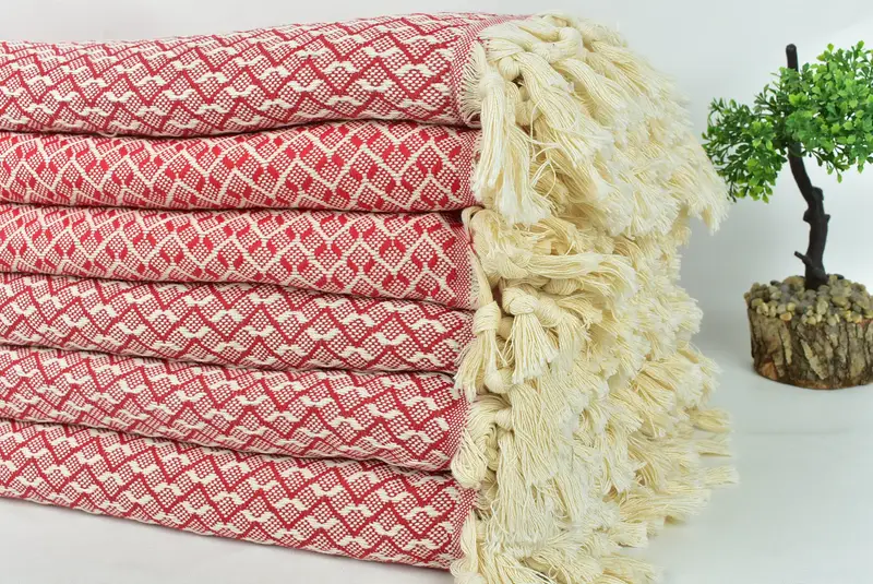Shower Curtain, 96x92 Cotton Herringbone Towel, Bridal Shower Gift, Gift For Wedding Day, Housewarming Gift, Home Decor Gifts, Throw Blanket Couch - 3