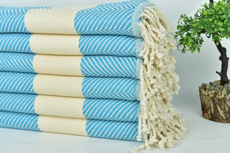 Peshtemal Towel, Spa Gift Towel, Monogrammed Beach Towel, 70x40 Cotton Zig zag Towel, Bachelorette Party Gifts, Beach Size Towel, Bridesmaid Favors - 3