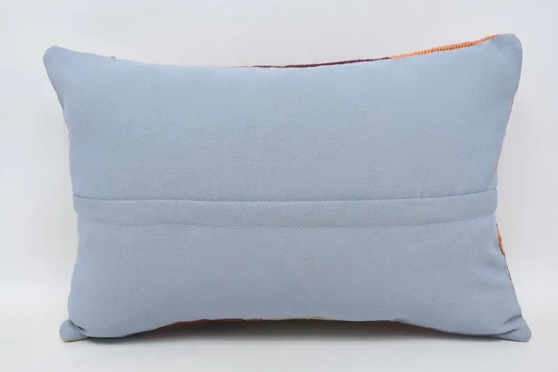 Boho Pillow Sham Cover, Office Chair Pillow Cover, 16x24 Orange Pillow Case, Ethnical Kilim Rug Pillow, Pillow for Sofa, Cushion - 6