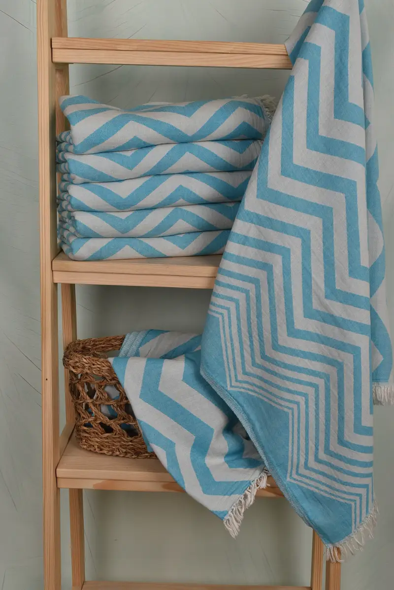 Bachelorette Party Decorations, 70x40 Cotton Zigzag Design Towel, Yoga Towel, Summer Gift, Quick-Dry Beach Towel, Bridesmaid Proposal Gift - 3
