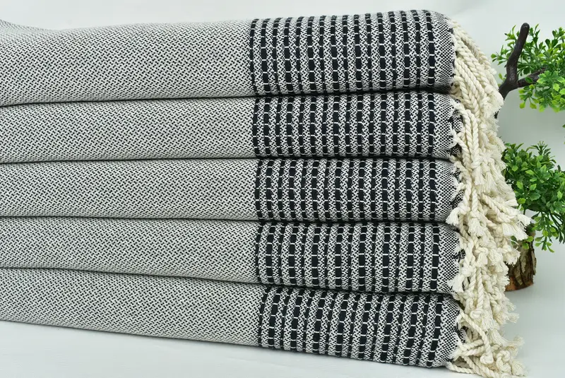 70x36 Cotton Striped Towel, Spa Towel, Luxury Beach Towel, Monogram Beach Towel, Sand-resistant towel, Bridesmaid Gifts Personalized, Thin towel - 3