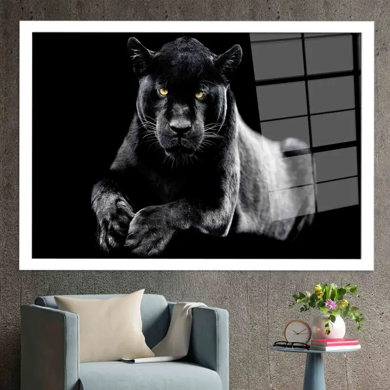 Modern Black Panther Printed Glass - Elegant, Trendy, Unique Design