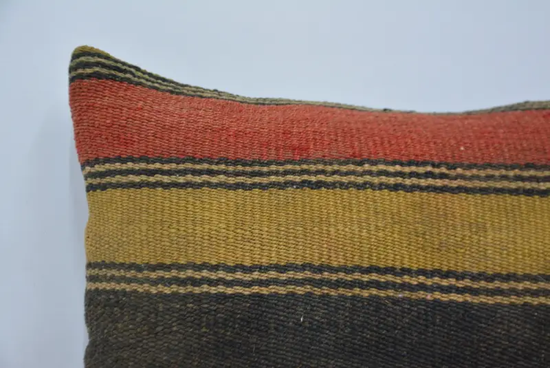 Vintage Kilim Throw Pillow, Vintage Pillow, Living Room Throw Pillow Sham, 14x14 Yellow Pillow Case, Pillow Cover, Pillow for Couch - 2