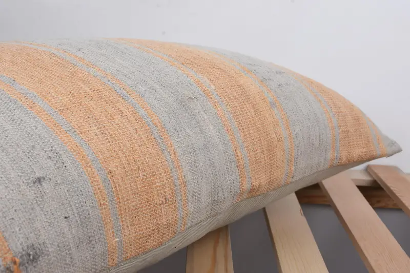 Kilim Cushion Sham, Pillow for Sofa, Cushion Cover, Bohemian Cushion Pillow, 16x24 Beige Cushion Cover, Vintage Kilim Throw Pillow - 7