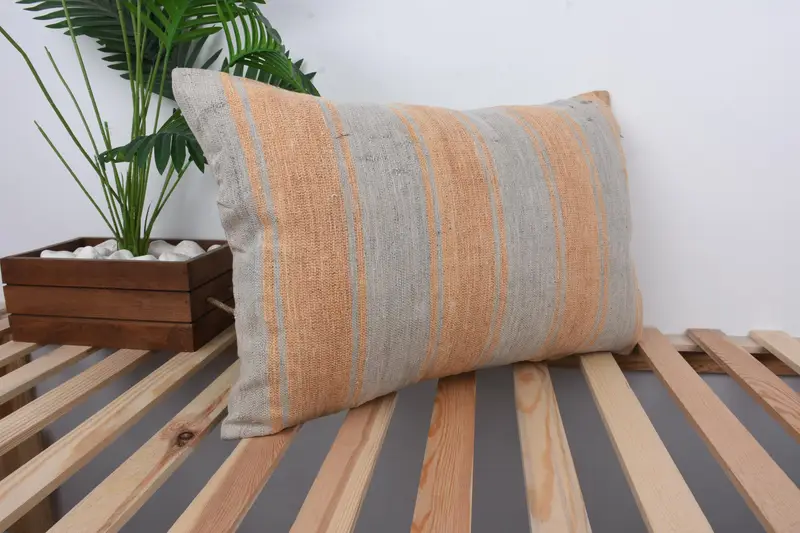 Kilim Cushion Sham, Pillow for Sofa, Cushion Cover, Bohemian Cushion Pillow, 16x24 Beige Cushion Cover, Vintage Kilim Throw Pillow - 4