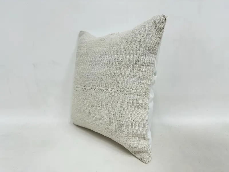 Hippie Throw Pillow Cover, Home Decor Pillow, Pillow Cover, 16x16 Beige Pillow Sham, Muted Cushion, Kilim Pillow, Antique Pillows - 4