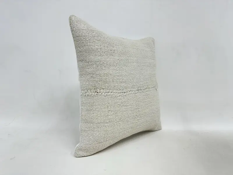 Hippie Throw Pillow Cover, Home Decor Pillow, Pillow Cover, 16x16 Beige Pillow Sham, Muted Cushion, Kilim Pillow, Antique Pillows - 3