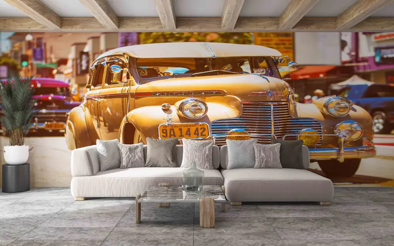 Vintage Wall Decor, Classic Car Wall Decals, Car Wall Paper, Decals For Walls, 1940 Chevrolet KA Wall Paper, 3D Paper Wall Art, - 6