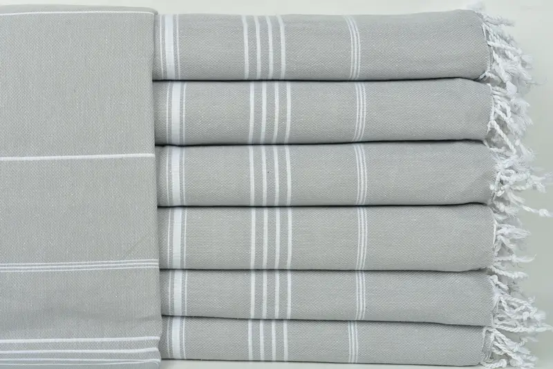 Christmas Tablecloth, Throw Blanket, Bridal Shower Gift, Best Wedding Gift, Shower Curtain, Christmas Favors, Bedspread, 88x60 Cotton Striped Towel - 1
