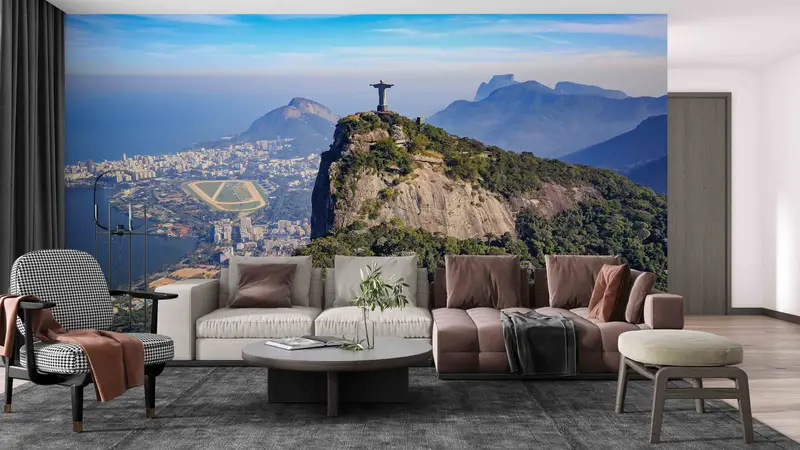 Tijuca National Park Wall Print, Brazil Landscape Wall Art, City Landscape Wall Mural, View Wall Decals, Peel And Stick Wallpaper, - 2