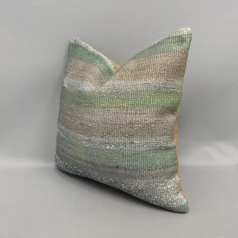 Throw Kilim Pillow, 18x18 Gray Cushion Cover, Cushion Case, Turkish Pillow, Boho Pillow, Shabby Chic Cushion, Pet Pillow Cover - 3