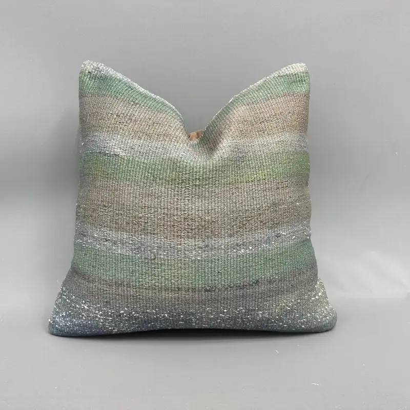 Throw Kilim Pillow, 18x18 Gray Cushion Cover, Cushion Case, Turkish Pillow, Boho Pillow, Shabby Chic Cushion, Pet Pillow Cover - 1