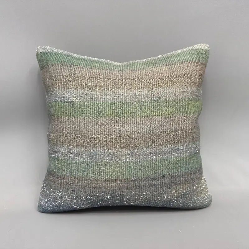 Throw Kilim Pillow, 18x18 Gray Cushion Cover, Cushion Case, Turkish Pillow, Boho Pillow, Shabby Chic Cushion, Pet Pillow Cover - 4