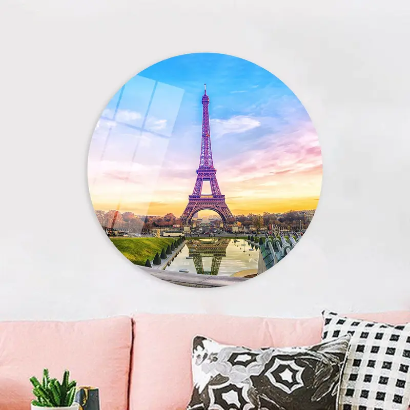 Eiffel Tower Sunset Canvas: Paris Landscape Art Print
