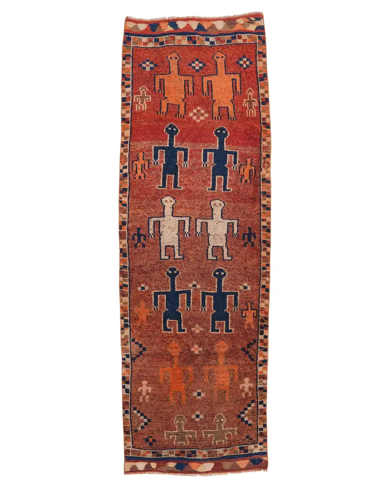 Mavi Ombré Halı, 3,3x10,5 ft Canlı Dekor