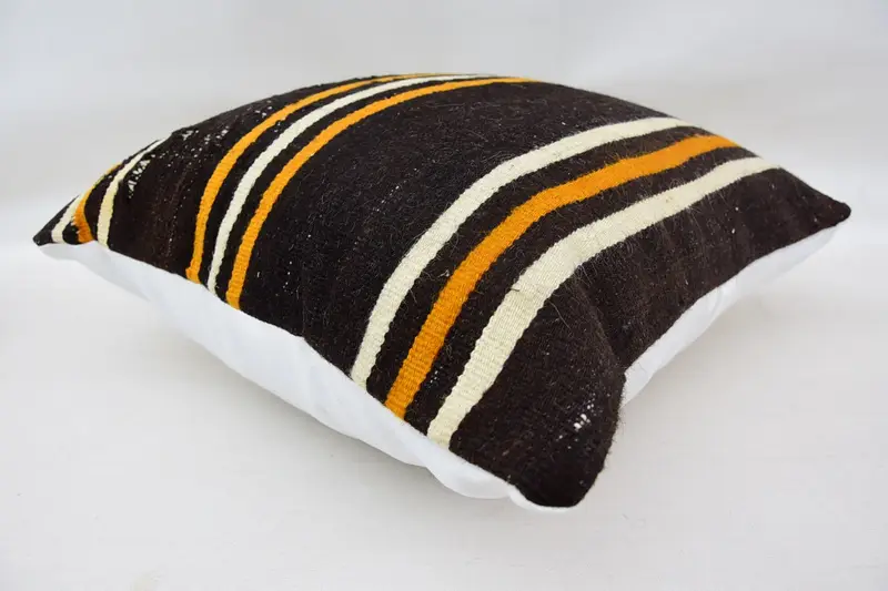 Turkish Rugs Cushion, Nomadic Cushion Cover, Pillow, 20x20 Brown Cushion Case, Interior Designer Pillow, Kilim Cushion Sham, Vintage Pillow - 6