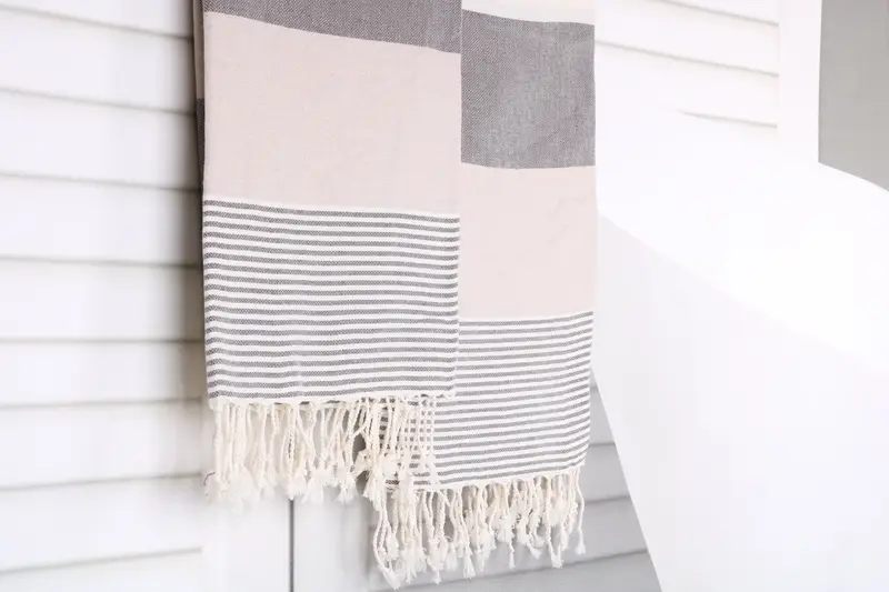 Gift For Boyfriend, Monogrammed Beach Towel, Organic Towel, Sand-free towel, Turkish Towel Monogram, 68x40 Cotton Striped Towel, Personalized Gifts - 8