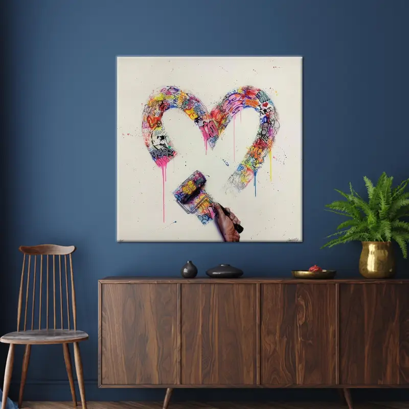 Arte moderno del amor de Banksy: lienzo impreso para una decoración elegante del hogar