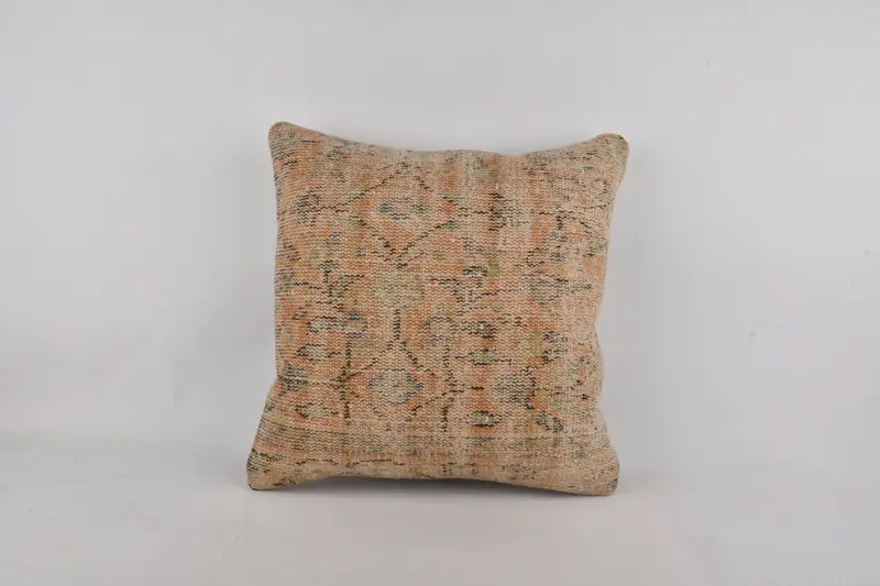Anatolian Cushion Case, Cushion Case, Interior Designer Pillow, Vintage Kilim Throw Pillow, Pillow for Sofa, Anatolian Pillow, 24x24 Beige Cushion - 1
