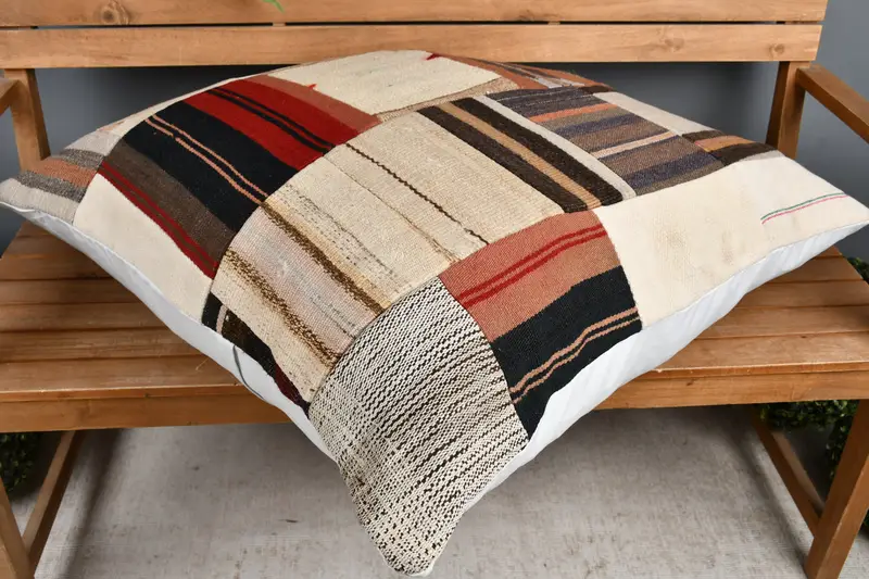 Turkish Pillow, Boho Pillow, Cushion Cover, 32x32 White Pillow Case, Bed Pillow, Authentic Cushion, Farmhouse Cushion, Home Decor Pillow - 2