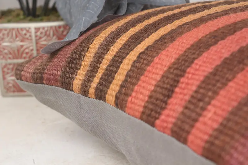Seat Pillow Cover, 16x16 Red Pillow Case, Pillow Case, Kilim Cushion Sham, Kilim Pillow Cover, Handmade Kilim Cushion, Meditation Cushion Case - 7