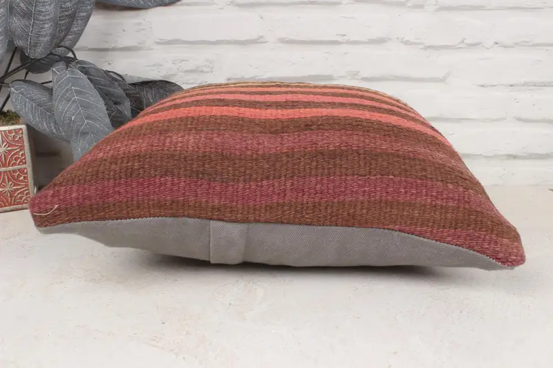 Seat Pillow Cover, 16x16 Red Pillow Case, Pillow Case, Kilim Cushion Sham, Kilim Pillow Cover, Handmade Kilim Cushion, Meditation Cushion Case - 5