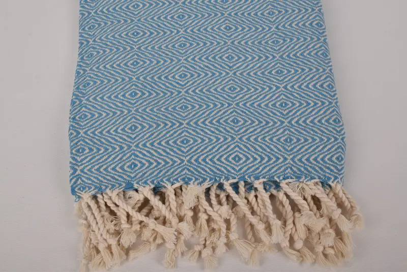Bridal Party Gifts, Handmade Gift, Thin towel, Bridal Shower Favors, Fringed Turkish peshtemal beach towel USA, 70x40 Cotton Zigzag Diamond Towel - 3