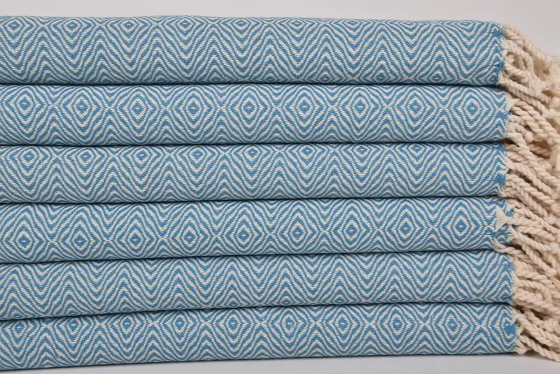 Bridal Party Gifts, Handmade Gift, Thin towel, Bridal Shower Favors, Fringed Turkish peshtemal beach towel USA, 70x40 Cotton Zigzag Diamond Towel - 2