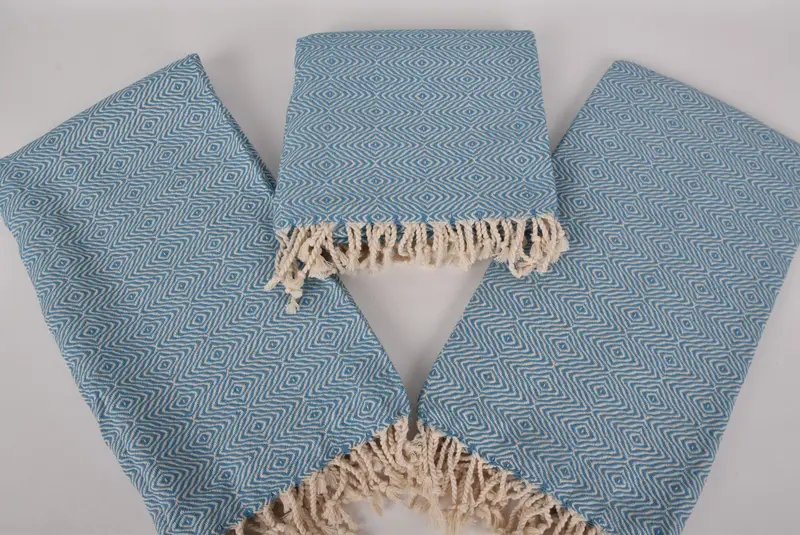 Bridal Party Gifts, Handmade Gift, Thin towel, Bridal Shower Favors, Fringed Turkish peshtemal beach towel USA, 70x40 Cotton Zigzag Diamond Towel - 6