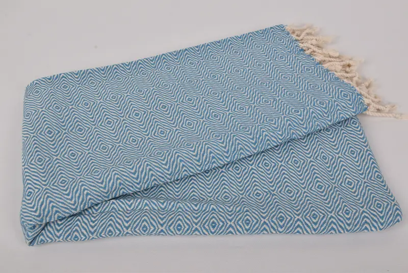 Bridal Party Gifts, Handmade Gift, Thin towel, Bridal Shower Favors, Fringed Turkish peshtemal beach towel USA, 70x40 Cotton Zigzag Diamond Towel - 4