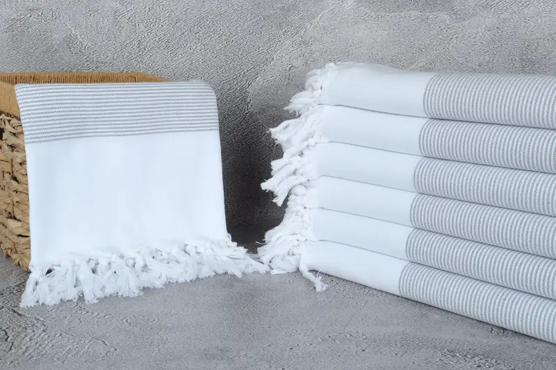 70x40 Cotton Striped Towel, Yoga Towel, Valentines Day Gift For Her, Sand-resistant towel, Hammam towel, Bridal Shower Favors, Merry Christmas Gifts - 3