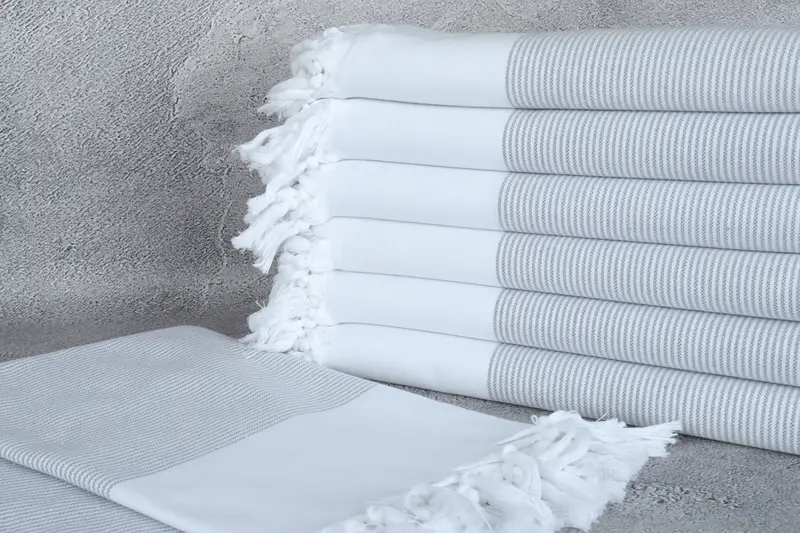 70x40 Cotton Striped Towel, Yoga Towel, Valentines Day Gift For Her, Sand-resistant towel, Hammam towel, Bridal Shower Favors, Merry Christmas Gifts - 2