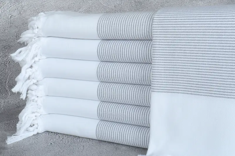 70x40 Cotton Striped Towel, Yoga Towel, Valentines Day Gift For Her, Sand-resistant towel, Hammam towel, Bridal Shower Favors, Merry Christmas Gifts - 1
