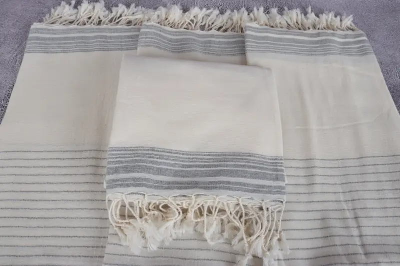 Christmas Favors, Monogram Beach Towel, Wedding Favors, Quick-Dry Beach Towel, Thin and lightweight Turkish peshtemal, 68x36 Cotton Striped Towel - 4