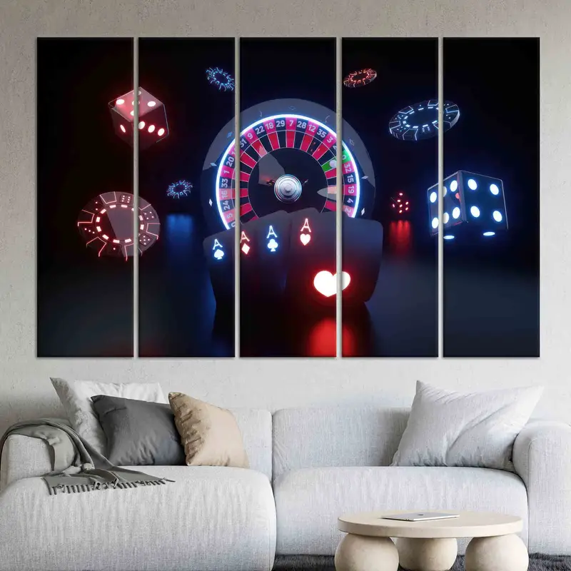 Elegant Roulette Canvas: Game Room Art for Man Cave