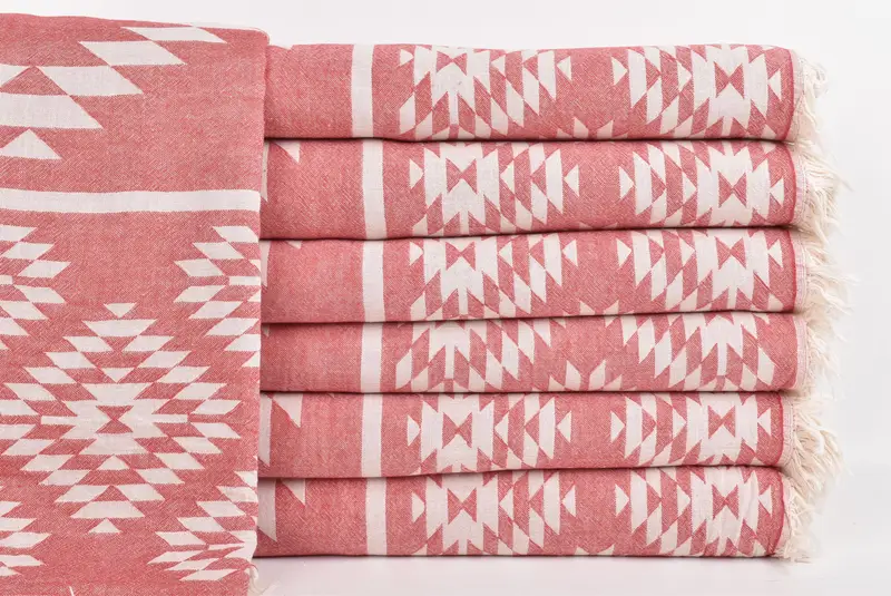 Decorative Blanket, Housewarming Gift, Spooky Bachelorette Party, Woven Throw Blanket, Handmade Gift, Organic Throw, 84x56 Cotton Kilim Design Towel - 1