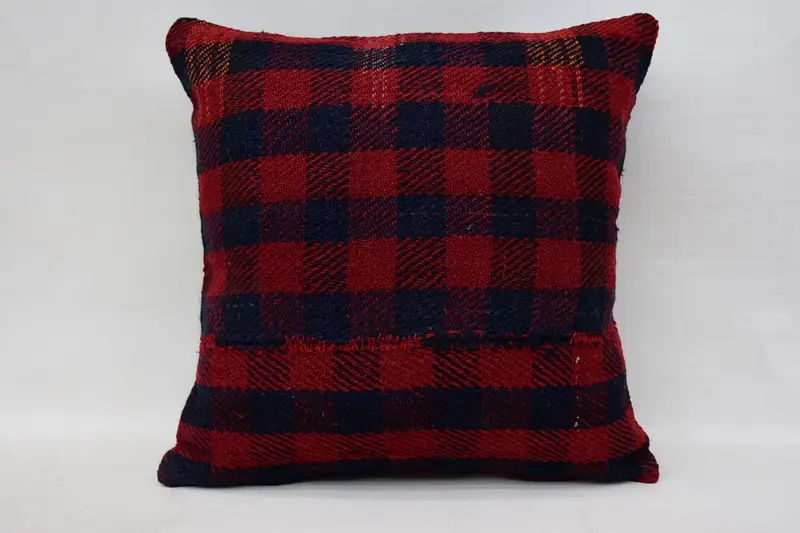Cushion, Outdoor Patio Cushion, Bed Cushion Cover, Interior Designer Pillow, Boho Pillow Sham Cover, Boho Pillow, 16x16 Red Pillow Sham - 1