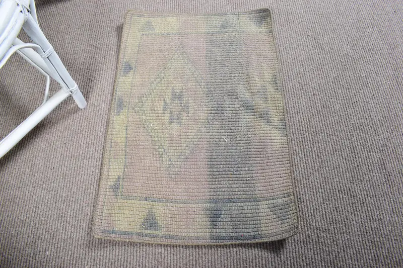 1.8x2.6 ft Türk Küçük Halı, Gri Mavi Vintage Oryantal Yün Halı - 1