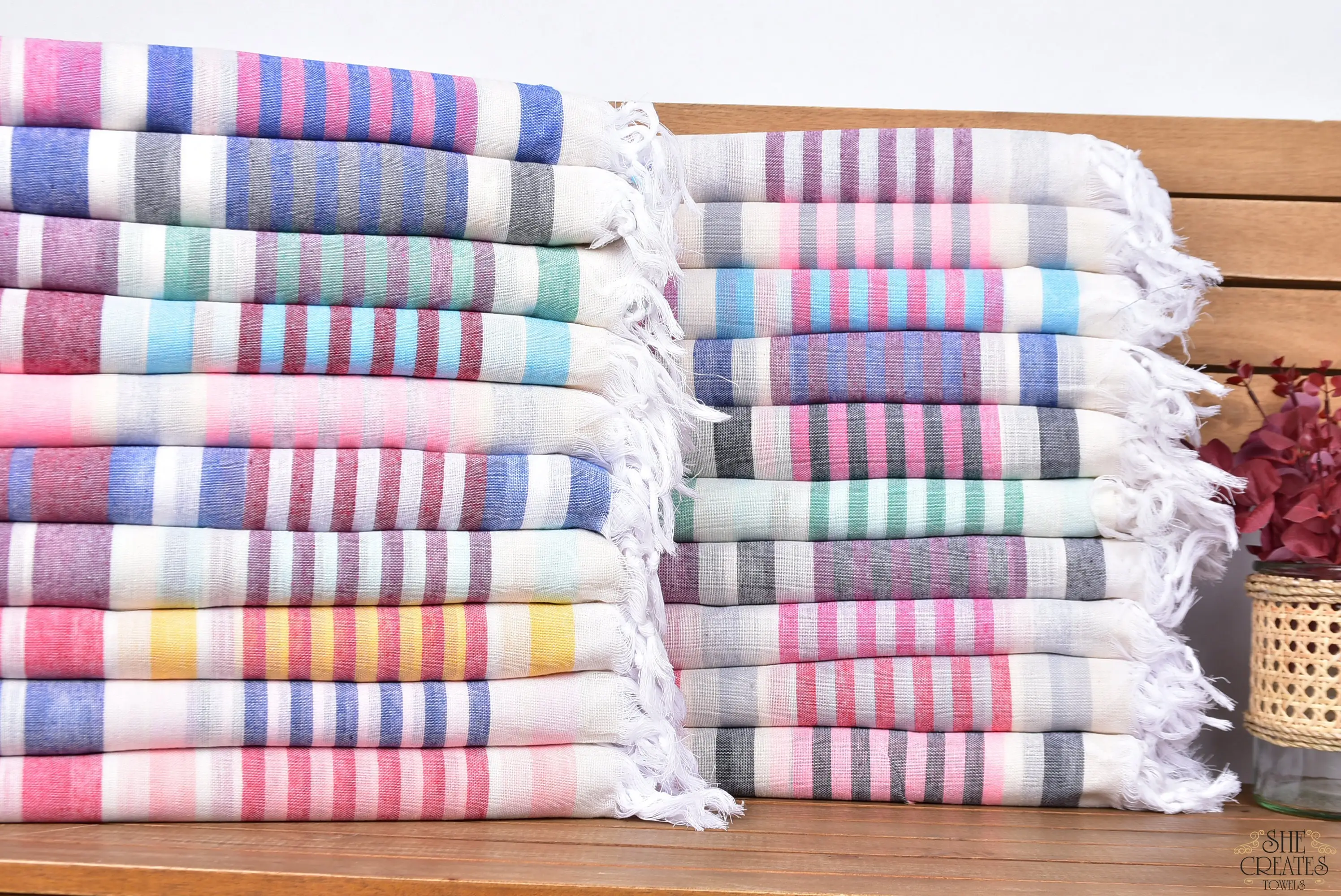 Personalized Turkish Cotton Striped Towel, 40x67 Inches, Bachelorette Party - 1