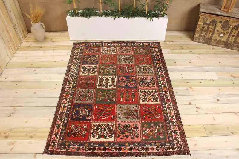 Handmade Red Camouflage Rug, 0.4x6.5 ft Chic Decor