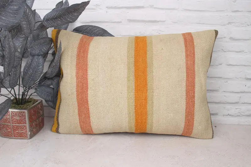 Home Decor Pillow, Christmas Pillow, Throw Kilim Pillow, Pillow for Sofa, 16x24 Beige Cushion Cover, Cushion Case - 1